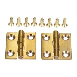 2x Brass Hinge Decor Door Hinges Wooden Gift Jewelry Box Hinges Gold Color Vintage