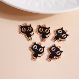 10pcs 13*17mm DIY Enamel Mini Cat Charms for Necklaces Pendants Earrings Cute Animal Charms Handmade Jewelry Making Accessories