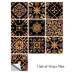 10/15/20cm Mandala Style Matte Surface Tile Sticker Peel & Stick Decoration Film For Tiles /Ground in Kitchen Wardrobe Wallpaper