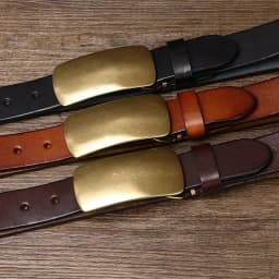 3.3cm Pure Cowskin Men Belt High Quality Genuine Leather Smooth Brass Buckle Strap Male Jeans Luxury Designer Belts for Man