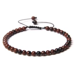Adjustable 4MM Stone Beads Bracelet For Women Natural Agates Bangles Onyx Lapis Lazuli Woven Bracelet For New Year Gift Jewelry