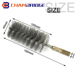 M12 Thread Wire Brush Metal Handle 18/22/25/32/40/50/65/75mm Brush Working Stainless Steel Wire Pipe Tube Cleaning Chimney Brush