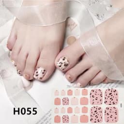 22Tips/Sheet Nail Sticker Adhesive Toenail Art Polish Tips French Glitter Sequins Nail Wraps Strips Easy Toenail Sticker