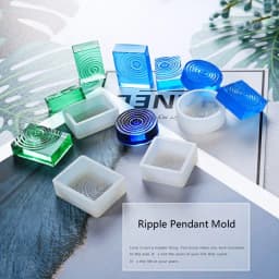 4Pcs DIY Water Ripple Clear Silicone Molds DIY Resin Water Wave Necklace Pendant Casting Molds Kit Jewelry Making Tools