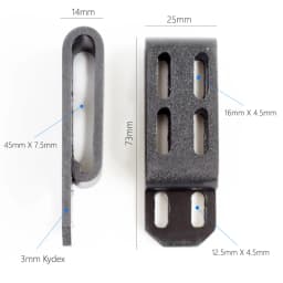 2PCS/LOT 3.0MM Kydex Secure-Ex C-Clip Belt Loops Large Belt Clip For DIY Sheath Holster with Screws Tool Part