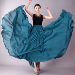 2022 Chiffon Long Skirts For Women Elegant Casual High Waist Boho Beach Maxi Skirts Saias Femme Solid Dance Skirt Streetwear