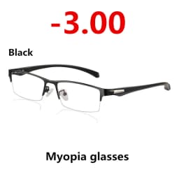 New Sun Photochromic Myopia Eyeglasses Optical Men Student Finished Myopia Eyewear Prescription Glasses Frame Half Rim -1.0 -4.0
