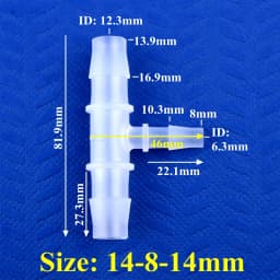 5~200pcs 12~20 To 4~16mm Reducing Tee Connector Food Grade PP Garden Irrigation Reducer Tee Aquarium Fish Tank Pagoda Hose Joint