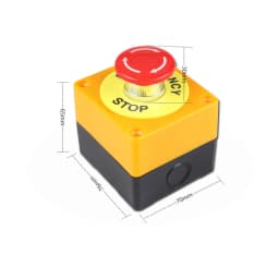 1PCS Plastic Shell Red Sign Push Button Switch DPST Mushroom Emergency Stop Button SwitchAC 660V 10A NO+NC LAY37-11ZS