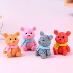 1Pcs Popular Plastic Teddy Bear Miniature Fairy Garden Easter Animal Figurines Party Gift Home Decoration Accessories