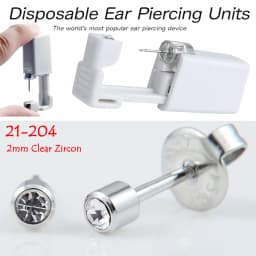 1PC Sterile Disposable No Pain Ear Piercer device Ear Cartilage Piercing Gun Tool Kit Unit Built In CZ Birthstone Earring Stud