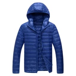 2026 Men's Lightweight Warm Coat, Winter Parkas Jacket Royal Blue Black Gray Red Green Male Light and Thin Coats
