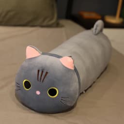 Kawaii Cat Long Pillow Sofa Cushion Plush Toy Stuffed Cartoon Cat Animal Doll for Lovely Gift