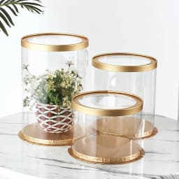 4/6 inch PVC Clear Cake Boxes Round Transparent Packaging Box for Birthday Wedding Anniversary Party Valentine Day Cake Gift Box