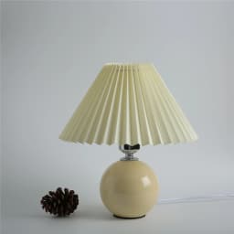 Japanese-style Ceramic Table Lamps for Living Room Pleated Skirt Lampshade Warm Bedroom Lights Bedside Lamp Home Deco Lighting