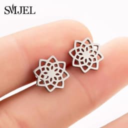 Multiple Black Stainless Steel Stud Earrings for Women Men Simple Volleyball Music Leaf Star Geometric Earings Jewelry Punk Gift