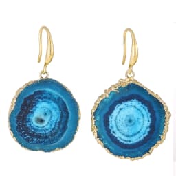 Irregular Druzy Quartz Stone Sunflower Drop EarRing for Women Dyed Color Reiki Healing Jewelry Purple