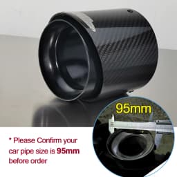 1 Piece High Quality Black Carbon Fiber 95mm Inlet Exhaust Tips for Mini Copper F60 JCW Countryman Model Cars Part