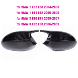 Car Styling Black Carbon Fiber for BMW E81 E82 E87 E88 Pre-LCI E90 E91 E92 E93 LCI M3 Style Rearview Mirror Cover Caps