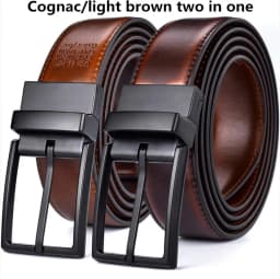 1Pcs Men's Leather Reversible Belt - Classic & Fashion Designs Two in One Belts With Rotated Buckle Ceinture Size 75-160cm