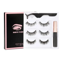 Magnetic Mink Eyelashes 2/3/5/10 Pairs Soft False Eyelashes Natural Magnetic Mink Lashes Liquid Eyeliner Tweezer Sets Makeup Hot