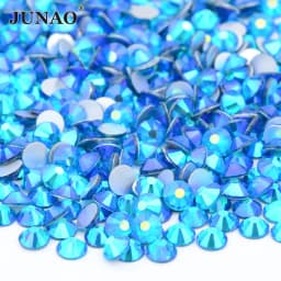 JUNAO 100 Gross Wholesale SS6 8 10 12 16 20 30 AB Glass Rhinestone Bulk Flatback Crystals Round Nail Strass Stone For DIY