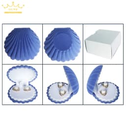 10pcs/lot Shell Shape Lovely Velvet Wedding Engagement Ring Box For Earrings Necklace Bracelet Jewelry Display Gift Box Holder