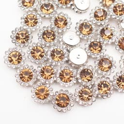8mm-12mm Sunflower Silver Claw Sew On Rhinestones Glitter Crystals Stones Fabric Glass Beads DIY Sewing Rhinestones Crafts Gems