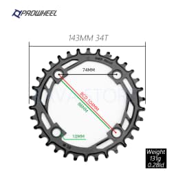 Prowheel MTB Chainring 104BCD Bicycle Steel Chainwheel 32T 34T 36T 38T 40T Mountain Bike Crown Narrow Wide Round Sprocket