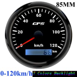 85mm GPS Speedometer Odometer Gauge 0-120MPH 160MPH 120KMH 200kmh with 7Colors Backlight For Car Boat Motorcycle Truck 12V/24V