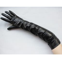 Customize Men Genuine Leather Long Gloves Extra Long Straight Style Sheepskin Winter Warm Cuff Gauntlet Gloves New
