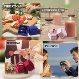 Hexagon Square Shape Velvet Jewelry Box Double Ring Storage Box Wedding Ring Display For Woman Gift Earrings Packaging