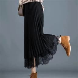Two-Sided Wear Skirt Spring And Summer Women's New Fashion High Waist Lace Pleated Skirt Long Mesh Skirt A-Line Skirt Green Q4