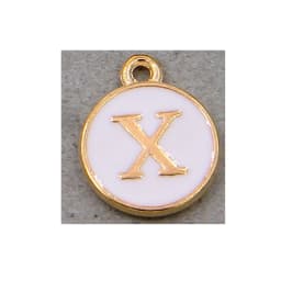 10pcs/26pcs Alphabet Letter Double Face Enamel Charms KC Gold color White Enamel  12*15mm pendants jewelry making Handmade craft