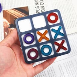 1 Pc Tic Tac Toe Game Board and X O Silicone Molds Set Epoxy Resin DIY Art Craft Mold for Christmas NightA Art Crafts Tools