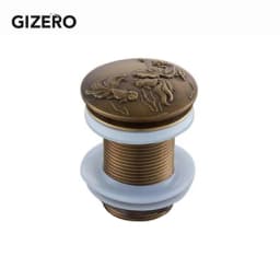 Bathroom Basin Sink Pop Up Drain Antique Brass Carved Waste Stopper Clic-clac Waterlet Vanity Sink Waste Drainer ZR2023