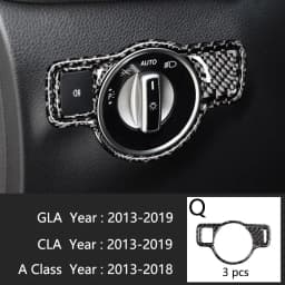 Carbon Fiber For Mercedes A GLA CLA Class W176 X156 C117 Car Interior Gearshift AC CD Panel Door Armrest Cover Trim Accessories