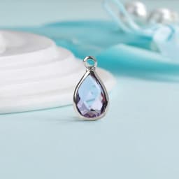 10pcs 14mm Crystal Birthstone Charms Silver Plated Small Water Drop Pendants Jewelry Accessories for Handmade Bracelet Making