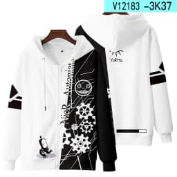 Game NieR Automata 2B YoRHa No. 2 Type B 9S YoRHa No. 9 Type S Cosplay Costume 3D Sweatshirt Men Zipper Hoodies Outwear Coat
