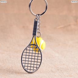 Tennis Racket Keychain - Cute Sport Mini Keychain car 6 color Pendant Keyring Sports Key Chain Who love sports Gifts 17248