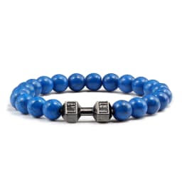 High Quality Men Beaded Bracelet Natural Black Lava Stone Dumbbell Charm Bracelets Energy Fitness Barbell Fashion Women Jewelry