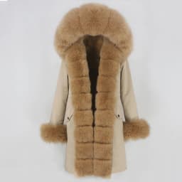 OFTBUY X-long Parka Waterproof Outerwear Real Fur Coat Winter Jacket Women Natural Fox Fur Hood Luxury Outerwear Detachable New