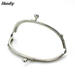 1 Piece 12.5 CM Silver Arch Metal Purse Frame Flat Round Head Vintage Embossing Kiss Clasp Lock Bag Accessorie