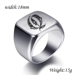 Initial Engrave Custom Rings For Men Stainless Steel Male Signet Blank Jewelry Ring Band High Polished Silver Tone U.S.Size