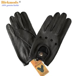 Men's Leather Deerskin Driver Gloves Single-Layer Thin Summer Autumn Outdoor Riding Full-Finger Motorcycle Gloves