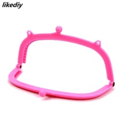 1 Piece Candy Color Arc Resin Plastic Purse Frame With Hole Kiss Clasp Lock DIY Bag Accessories