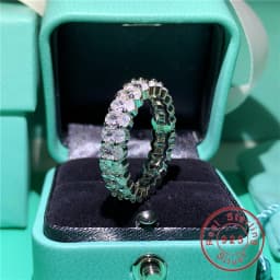 2020 New Promise Ring Real 925 Sterling Silver AAAAA Cz Stone Statement Party Wedding Band Rings for women Engagement Jewelry