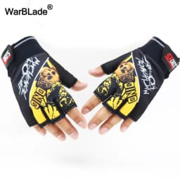 Men's Half Finger Gloves Wolf Pattern Sports Tactical Gloves Slip-resistant Antiskid Cycling Bike Gym Fitness Semi-finger Gloves