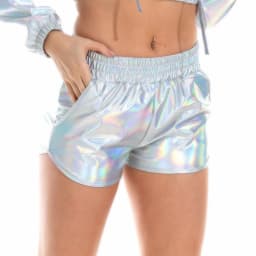 Shiny Metallic Women Shorts Pants Leopard Print Boxer Short PU Shiny Night Party Club Wear Sexy Women Loose Short with Pockets