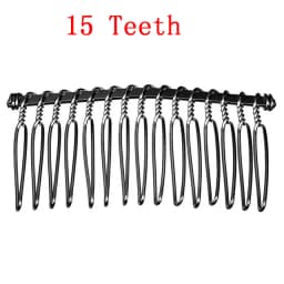 6pcs 10/15/20/30 Teeth DIY Metal Hair Comb Claw Hairpins Black/Rhodium For Wedding Jewelry Making Findings Components Comb